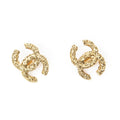 Chanel CC Logo Clip Type Earrings Gold Plated