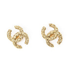 Chanel CC Logo Clip Type Earrings Gold Plated