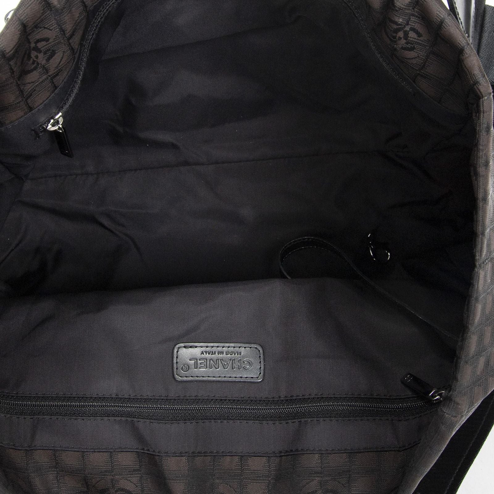 Chanel 2-Way New Travel Line Tote Dark Brown Nylon Canvas — view 9
