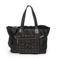 Chanel 2-Way New Travel Line Tote Dark Brown Nylon Canvas