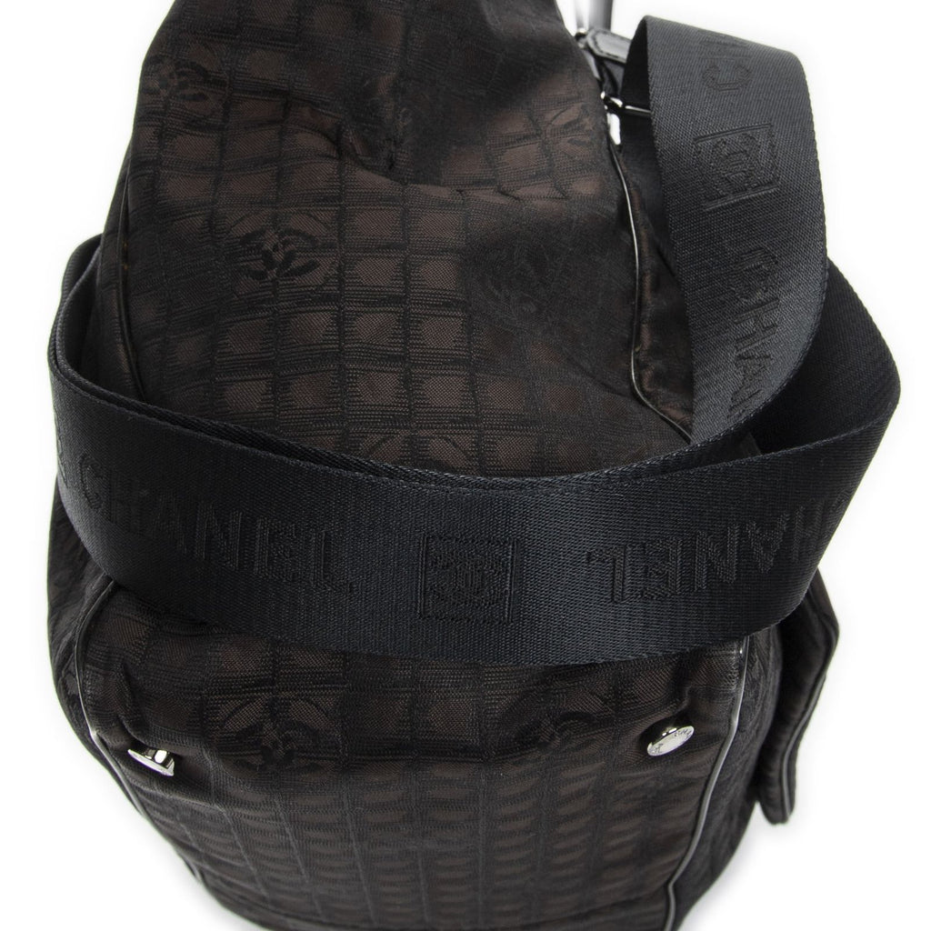 Chanel 2-Way New Travel Line Tote Dark Brown Nylon Canvas — view 8