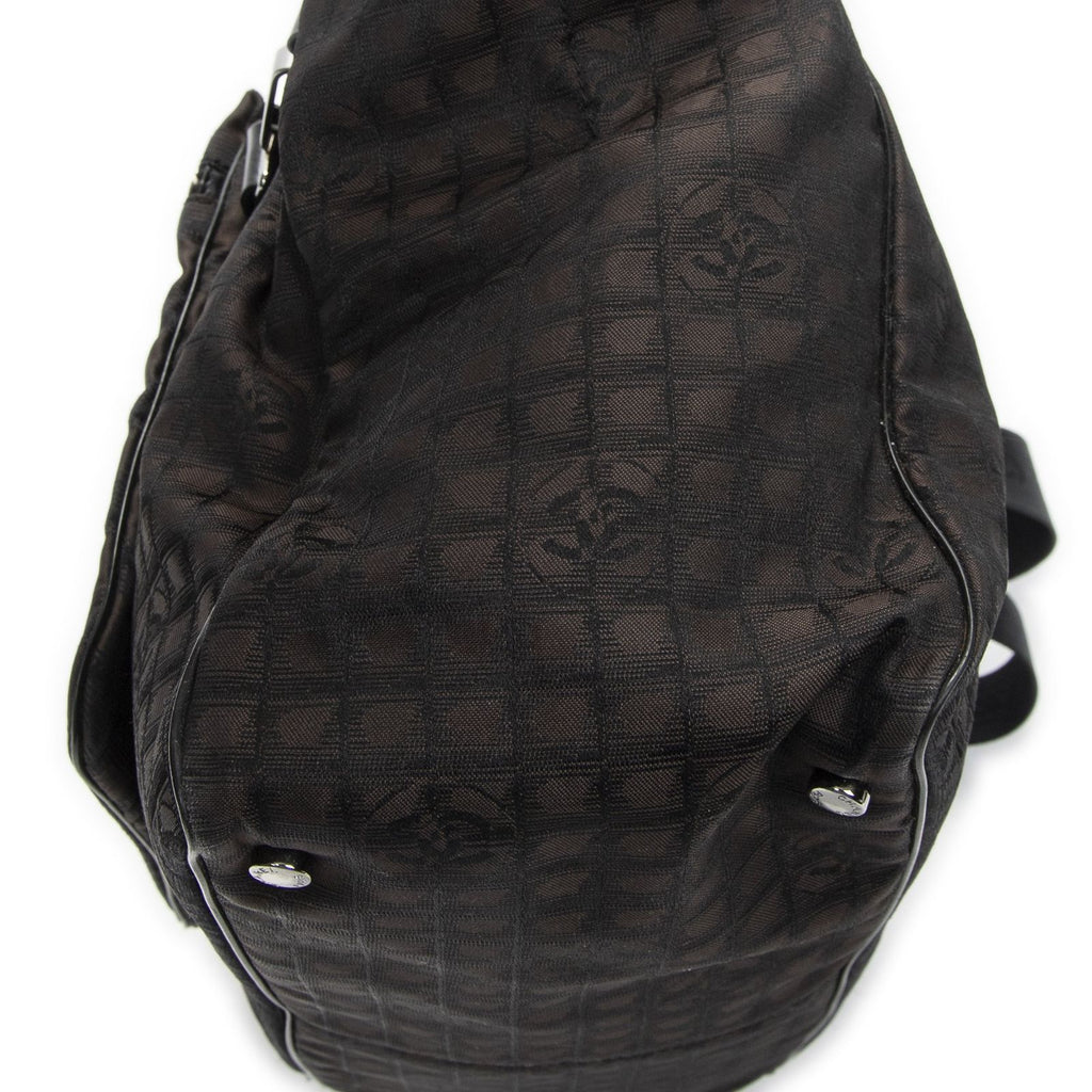 Chanel 2-Way New Travel Line Tote Dark Brown Nylon Canvas — view 7