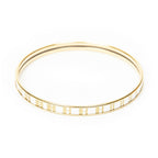Hermes Uni Bangle Gold White Plated Bracelet — view 2