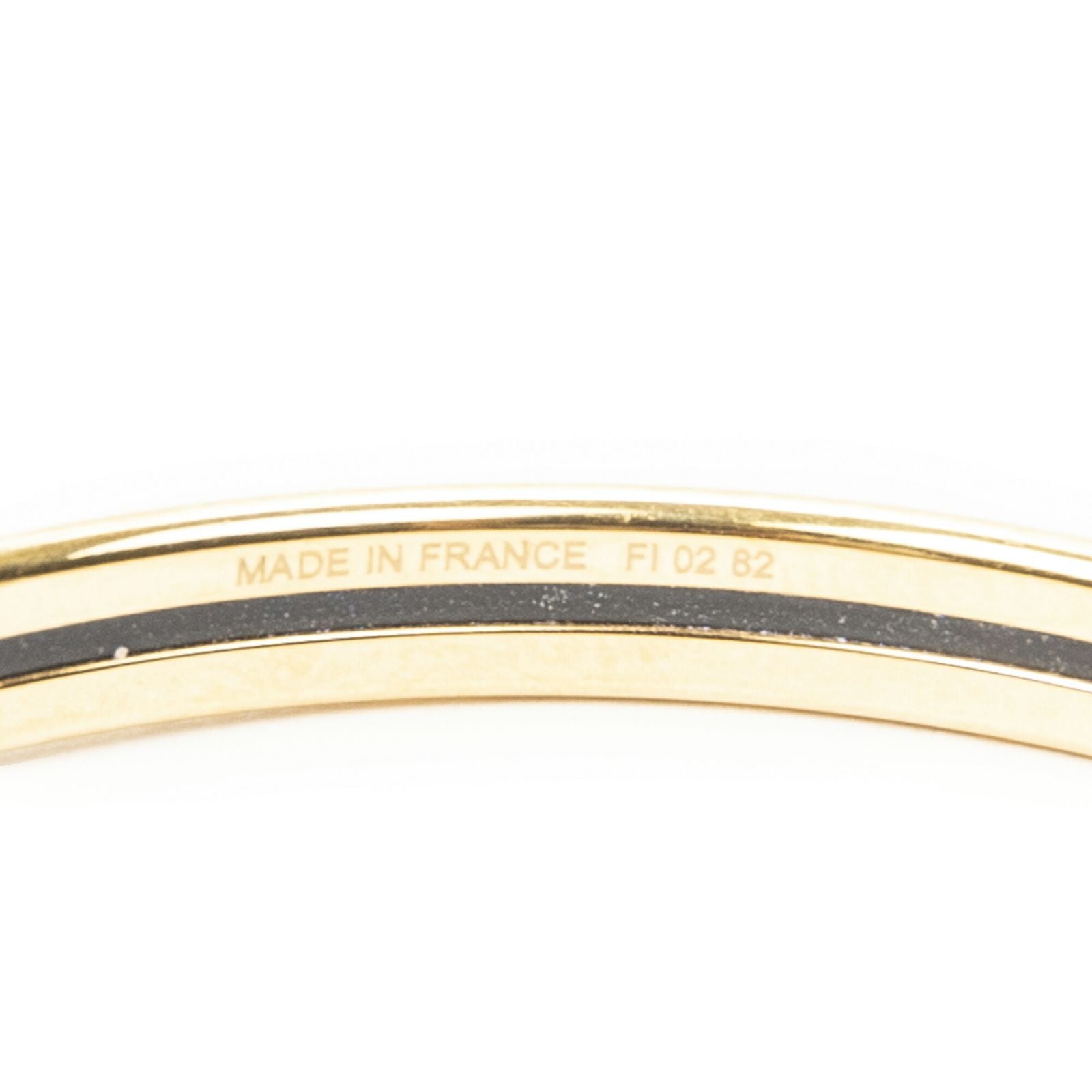 Hermes Uni Bangle Gold White Plated Bracelet — view 5