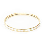 Hermes Uni Bangle Gold White Plated Bracelet — view 3