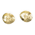 Chanel CC Oval Clip on Earrings Gold Plated