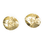 Chanel CC Oval Clip on Earrings Gold Plated