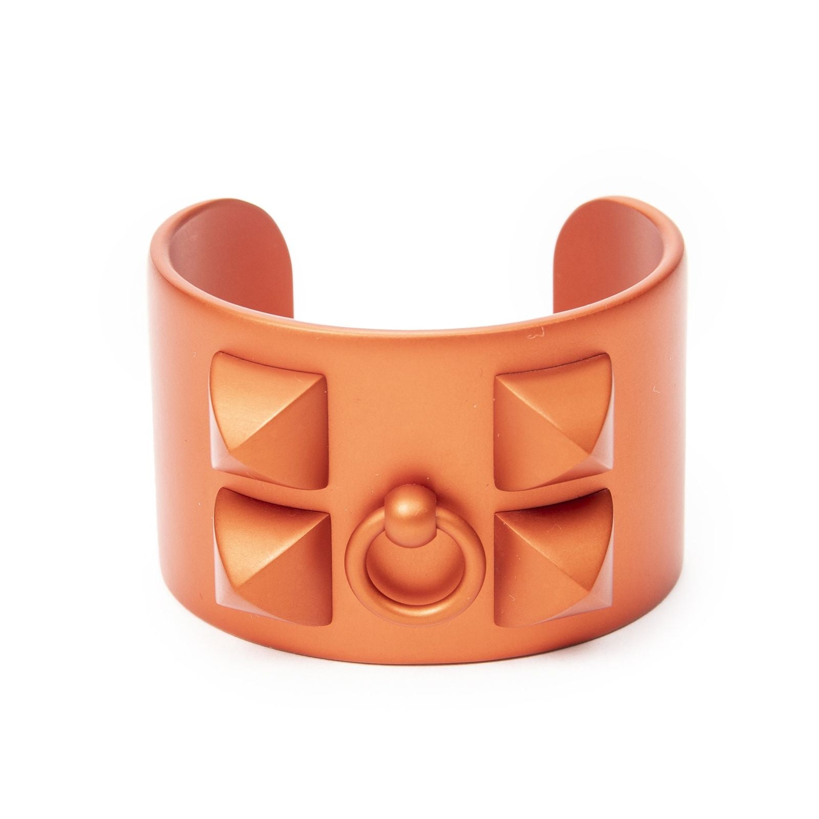 Hermes Collier de Chien Sunset Calf Bracelet Orange Aluminuma — view 2