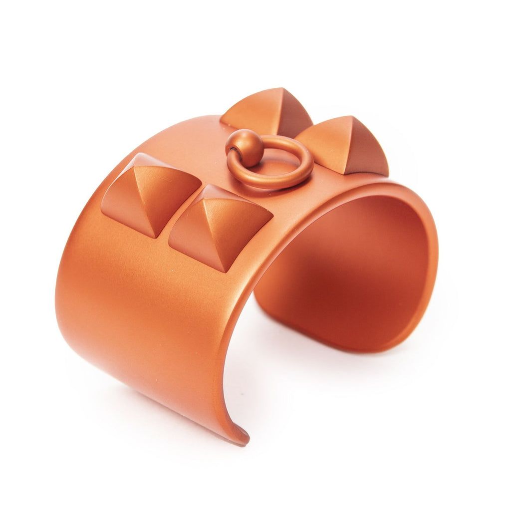 Hermes Collier de Chien Sunset Calf Bracelet Orange Aluminuma