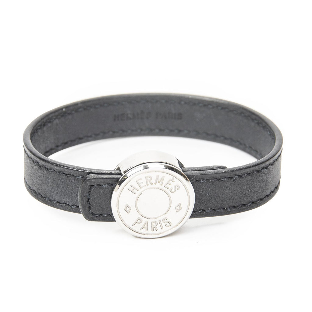 Hermes Clou de Selle Bracelet Black Swift Leather