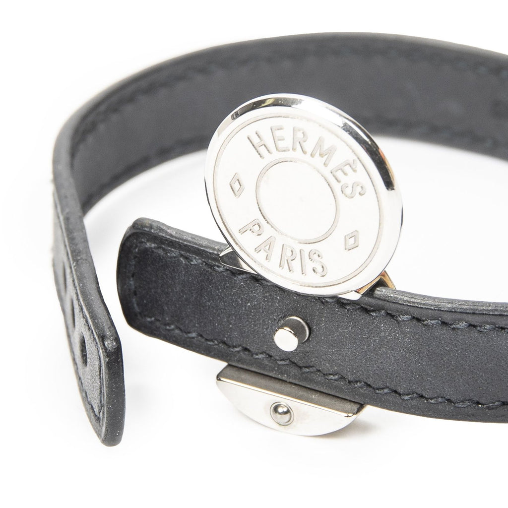 Hermes Clou de Selle Bracelet Black Swift Leather — view 3