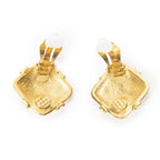 Chanel CC Diamond Clip on Earrings Gold Plated — view 3