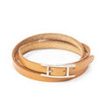 Hermes Behapi Triple Strand Bracelet Brown Swift Leather