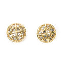 Chanel CC Logo Round Clip Type Earrings Gold Plated