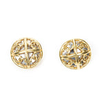 Chanel CC Logo Round Clip Type Earrings Gold Plated