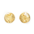 Chanel CC Logo Round Clip Type Earrings Gold Plated — view 3