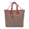 Prada Tote Khaki Color Red Jaca Dog Canvas
