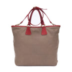 Prada Tote Khaki Color Red Jaca Dog Canvas — view 5