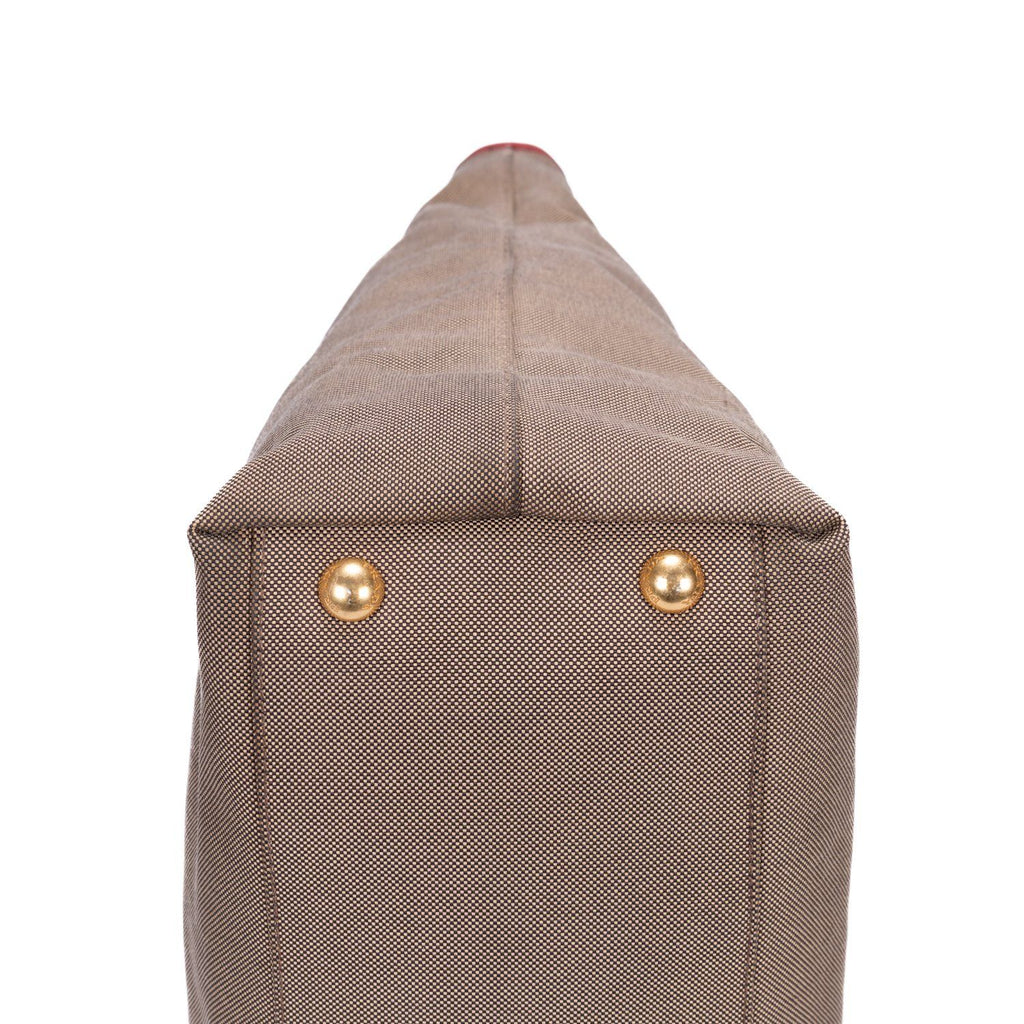 Prada Tote Khaki Color Red Jaca Dog Canvas — view 7