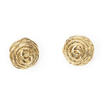 Chanel CC Logo Round Clip Type Earrings Gold Plated