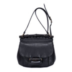 Gucci Bamboo Nouveau Fringe Small Crossbody Black Spike Calfskin Leather