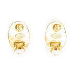 Chanel CC Oval Clip on Earrings Gold Plated — view 3