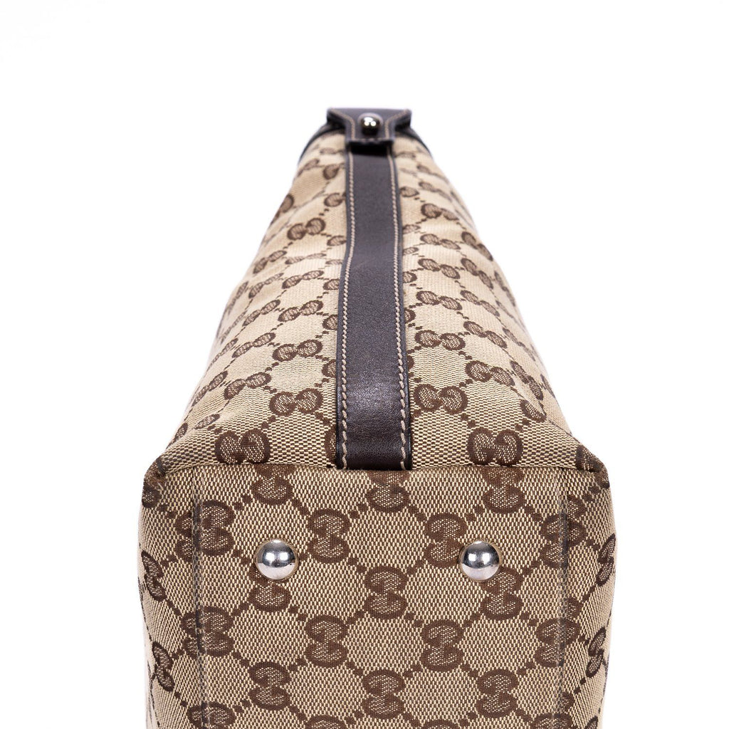 Gucci Serry Line Tote Dark Brown Beige Monogram Canvas — view 7