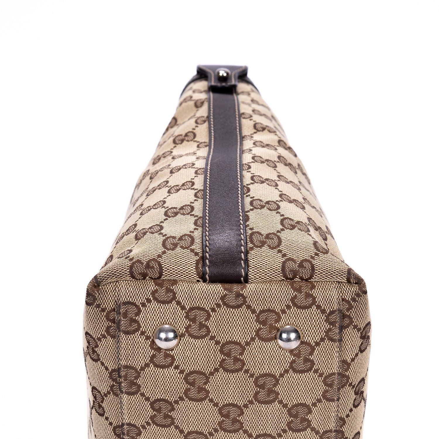 Gucci Serry Line Tote Dark Brown Beige Monogram Canvas — view 7