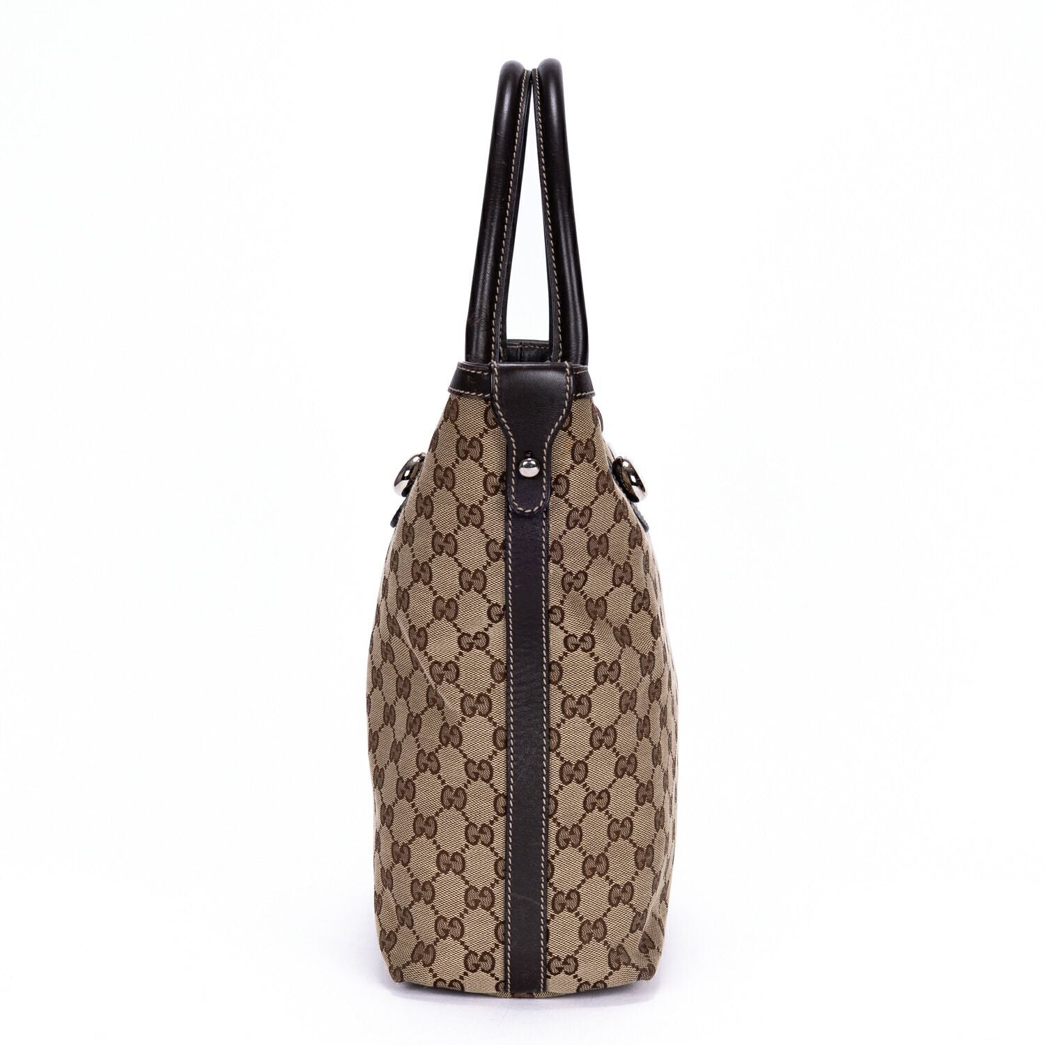 Gucci Serry Line Tote Dark Brown Beige Monogram Canvas — view 3