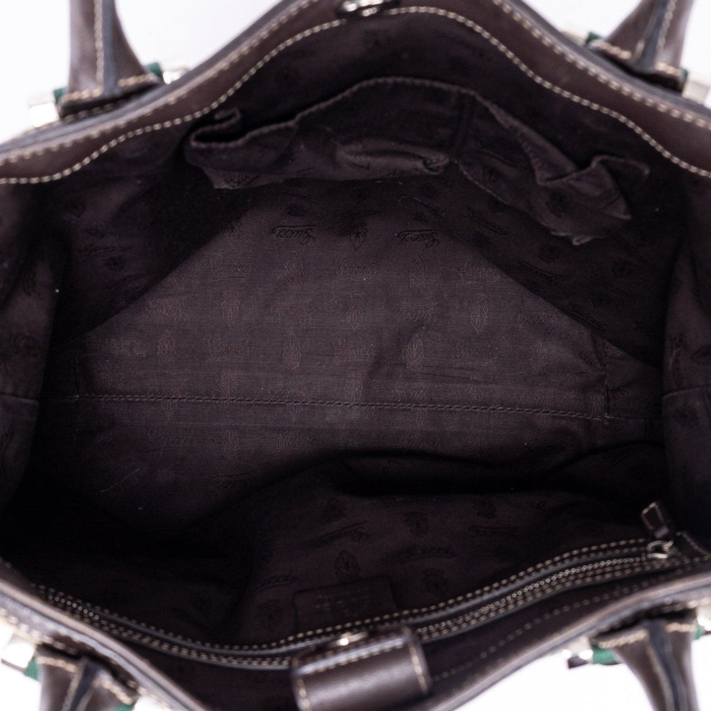 Gucci Serry Line Tote Dark Brown Beige Monogram Canvas — view 9