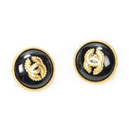 Chanel Large CC Round Clip on Earrings Gold Plated
