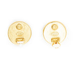 Chanel Large CC Round Clip on Earrings Gold Plated — view 3