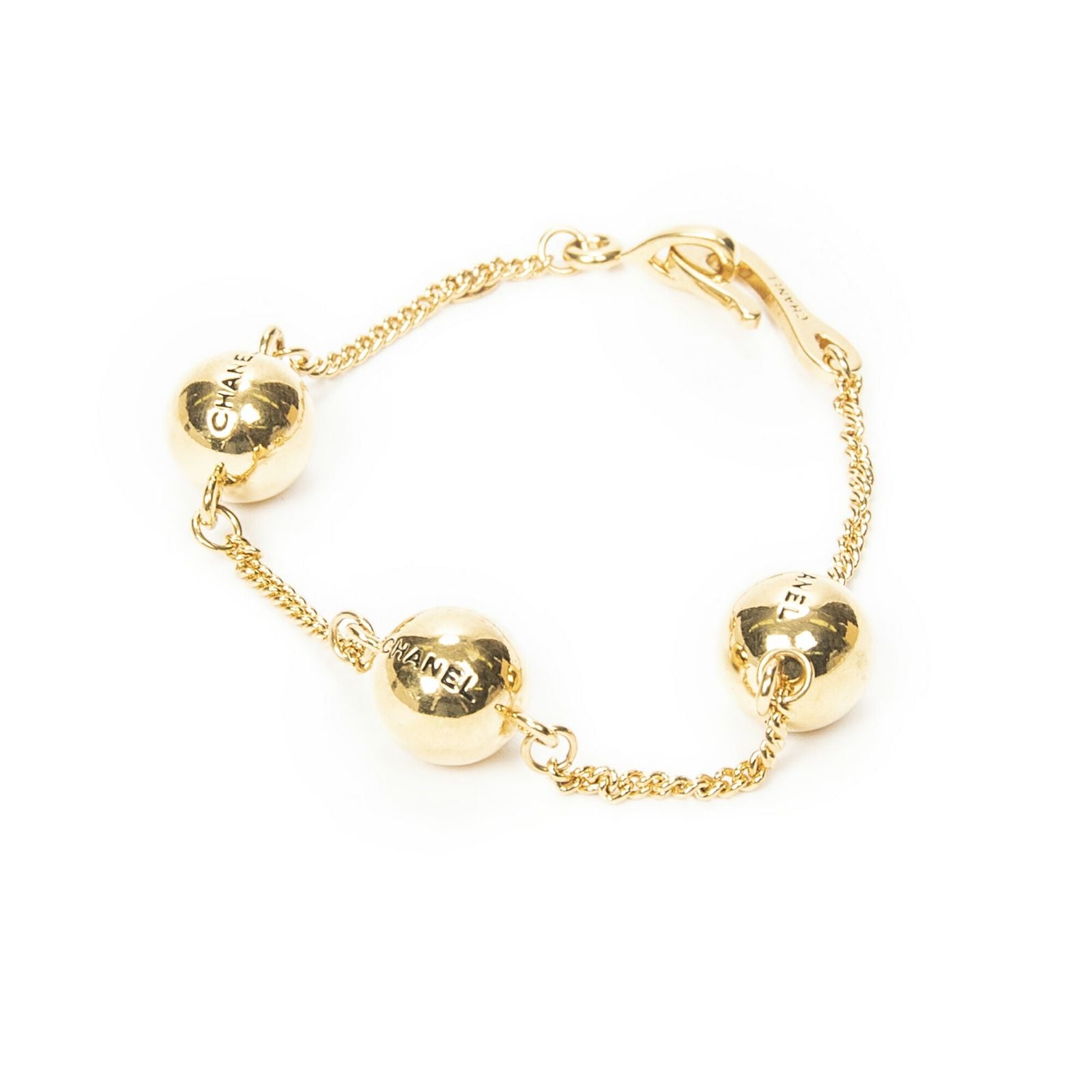 Chanel CC Triple Ball Bracelet Gold Plated