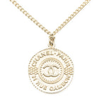 Chanel CC Logo Pendant Chain Necklace Gold Plated — view 4