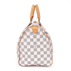Louis Vuitton Speedy Ivory Damier Azur Handbag — view 4