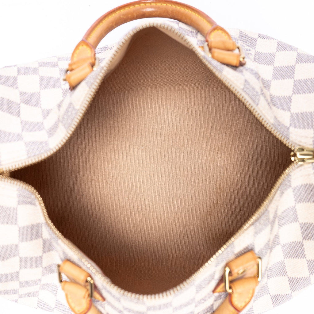 Louis Vuitton Speedy Ivory Damier Azur Handbag — view 9