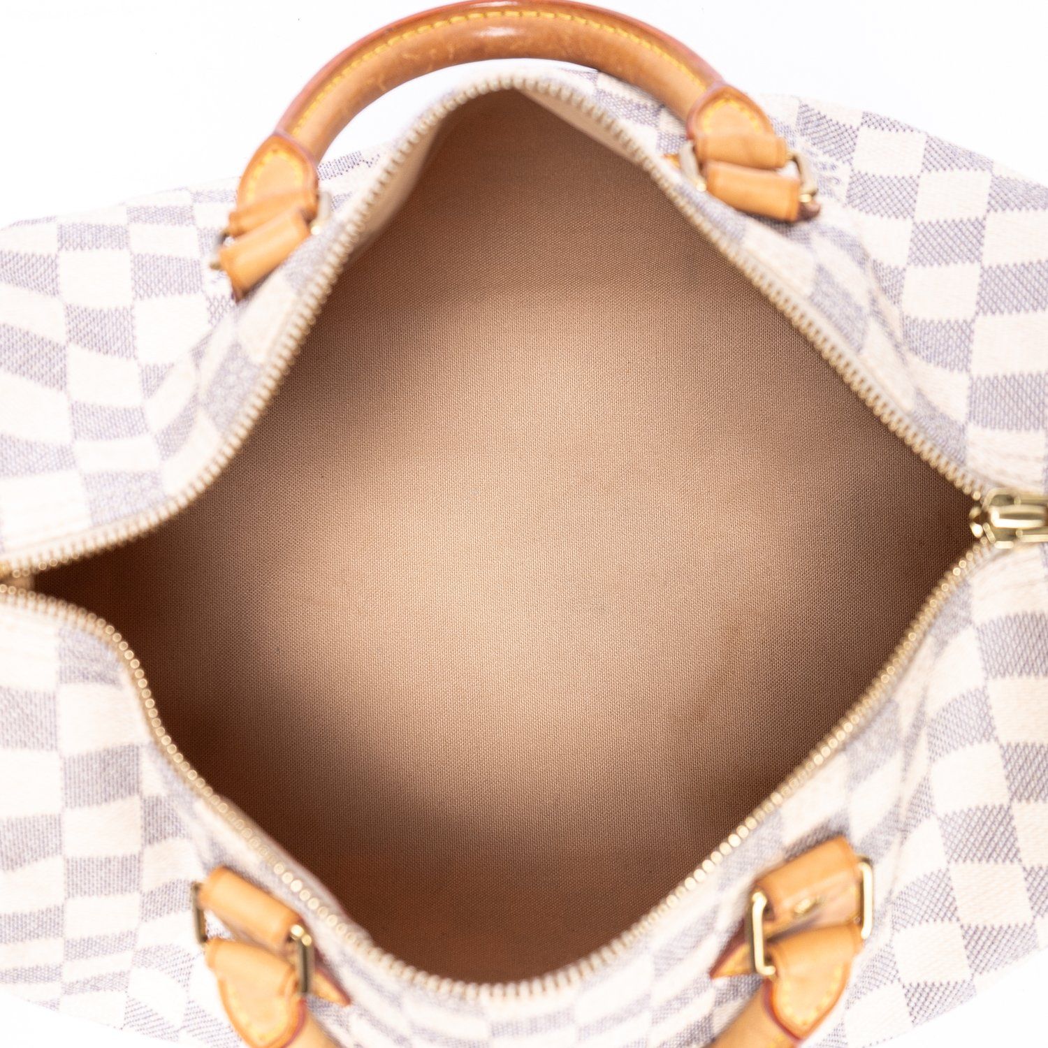 Louis Vuitton Speedy Ivory Damier Azur Handbag — view 9