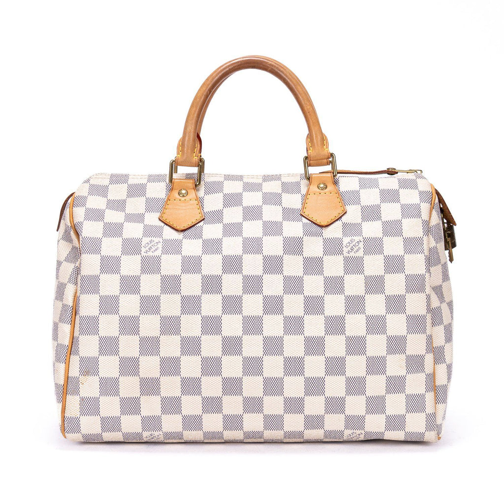 Louis Vuitton Speedy Ivory Damier Azur Handbag