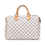 Louis Vuitton Speedy Ivory Damier Azur Handbag
