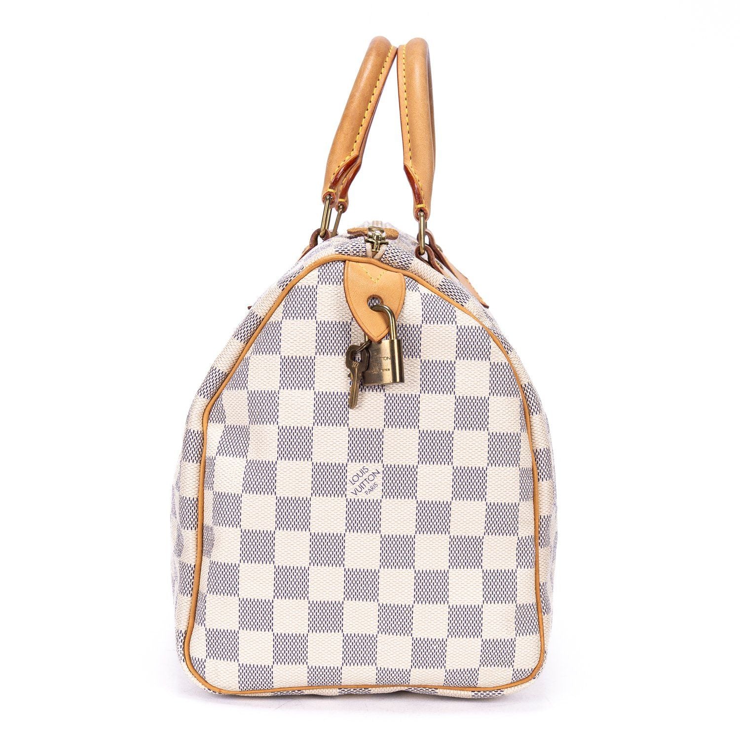 Louis Vuitton Speedy Ivory Damier Azur Handbag — view 3