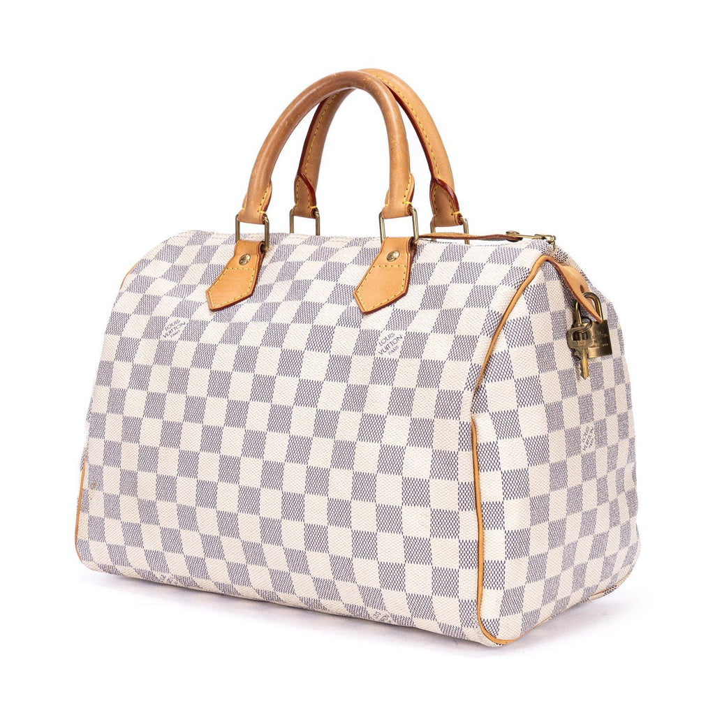 Louis Vuitton Speedy Ivory Damier Azur Handbag — view 2