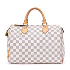 Louis Vuitton Speedy Ivory Damier Azur Handbag — view 5
