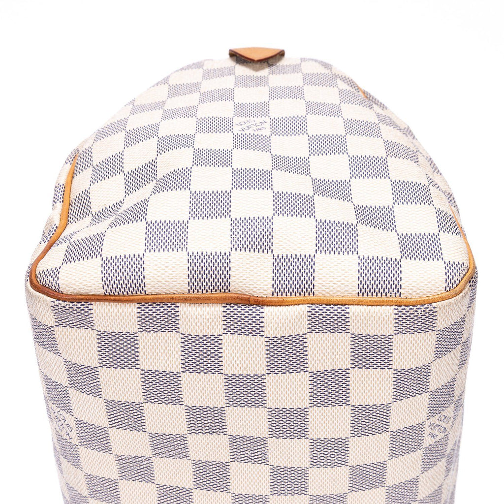 Louis Vuitton Speedy Ivory Damier Azur Handbag — view 8
