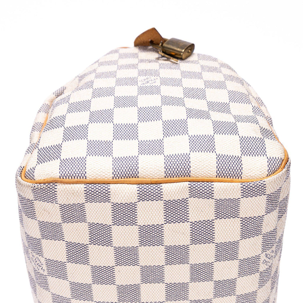 Louis Vuitton Speedy Ivory Damier Azur Handbag — view 7