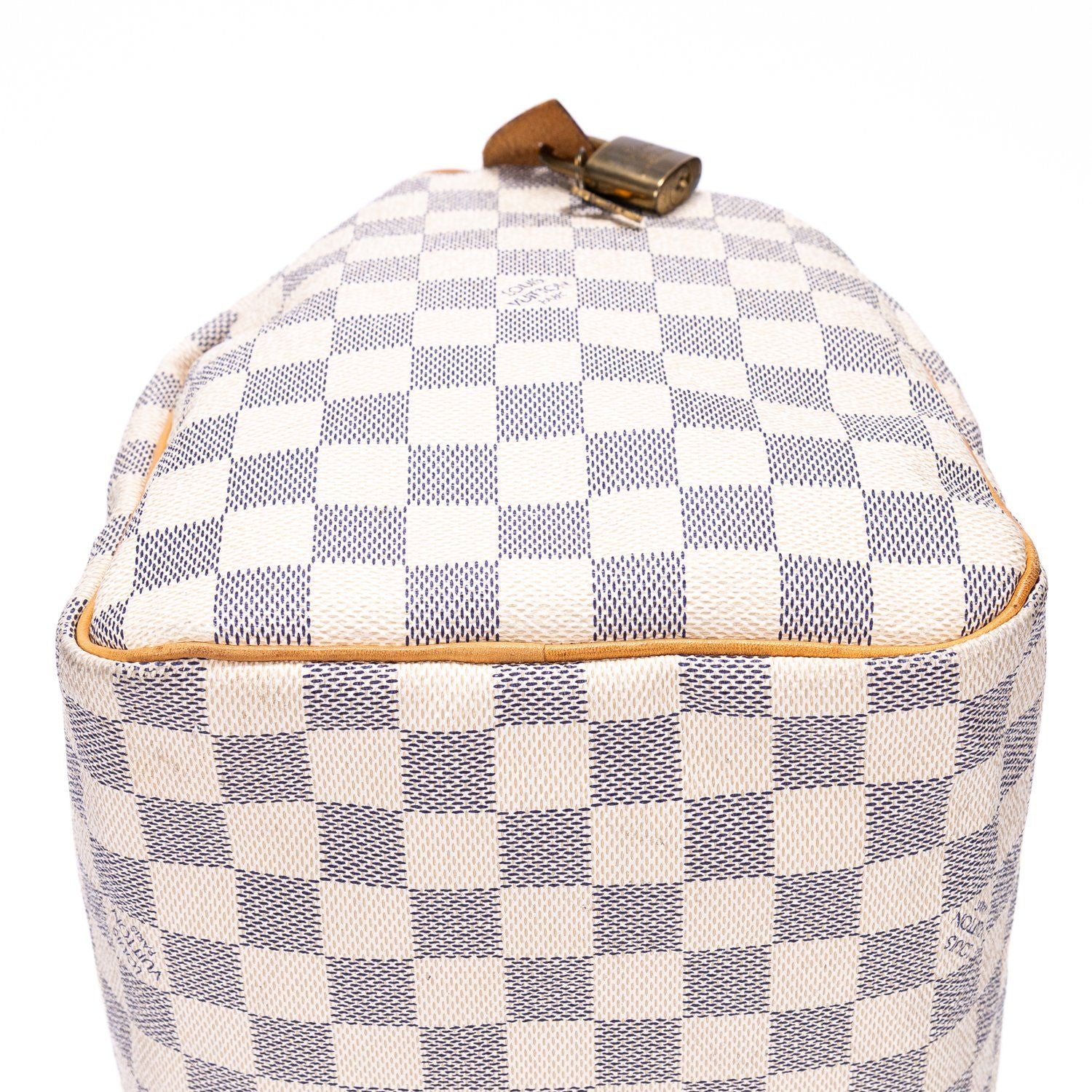 Louis Vuitton Speedy Ivory Damier Azur Handbag — view 7