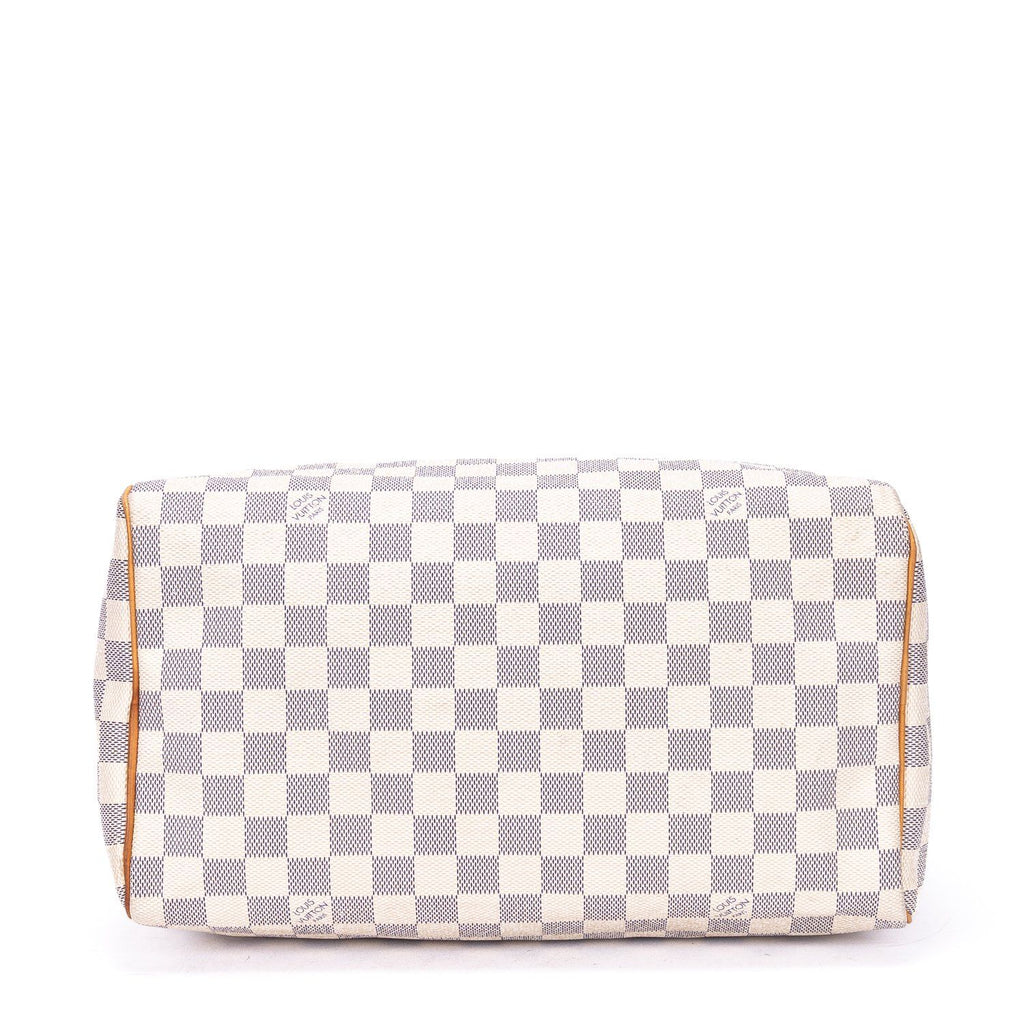 Louis Vuitton Speedy Ivory Damier Azur Handbag — view 6