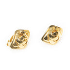 Chanel CC Diamond Clip on Earrings Gold Plated