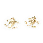 Chanel CC Logo Square Clip Type Earrings Gold Plated — view 2