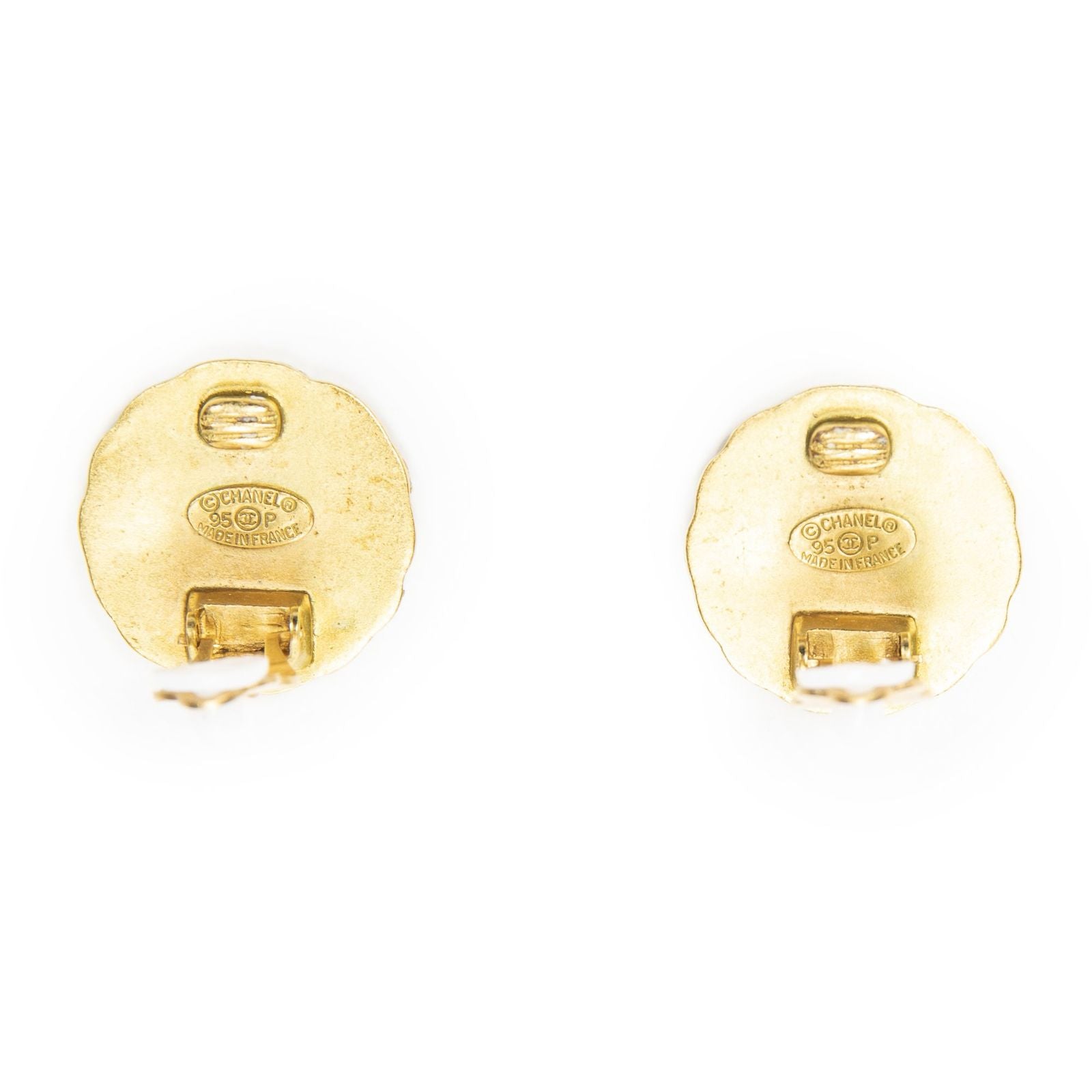 Chanel CC Logo Clip Type Earrings Gold Plated — view 3