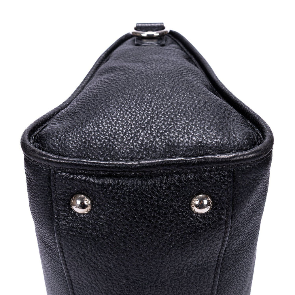 Prada Front Pocket Double Handle Tote Black Vitello Phoenix — view 8